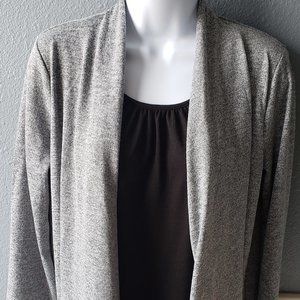 Grey Cardigan with black shirt attached